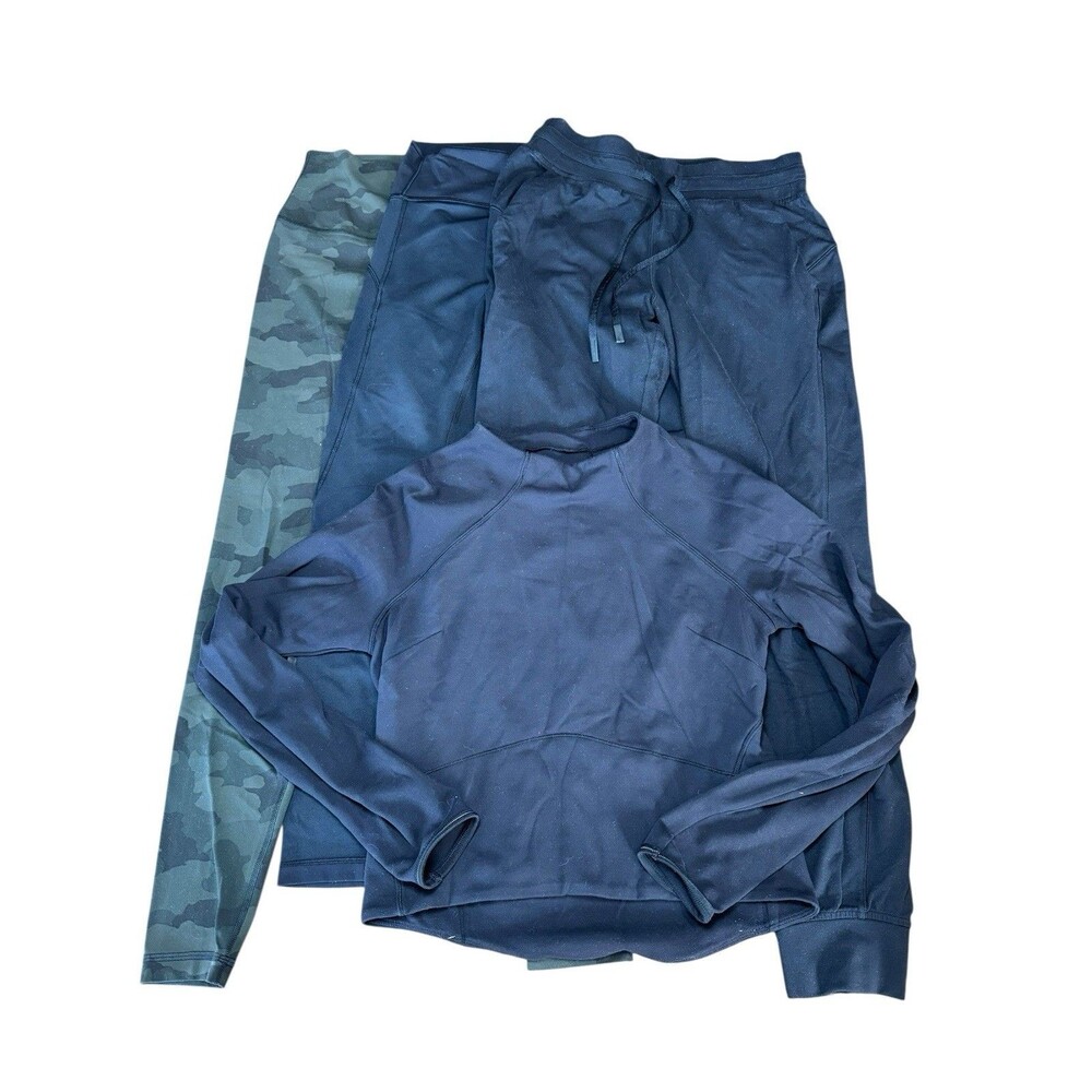 Lululemon Lot of 4 Leggings Joggers & Top Camo Black Womens Size 6